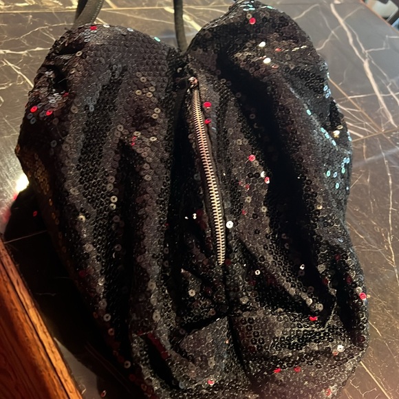 Candies black sequins bag with side zipper pocket - Picture 3 of 4